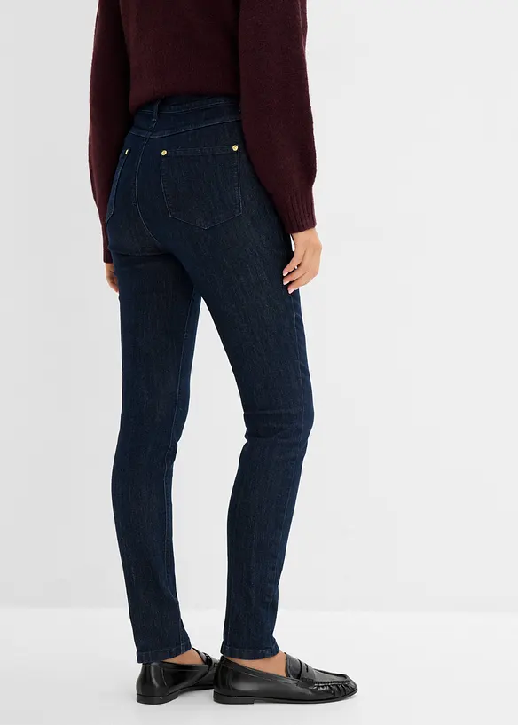 Skinny-Jeans High Waist in blau von hinten - bonprix