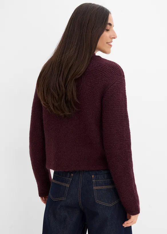 Weit geschnittene Strickjacke in rot von hinten (im Anschnitt) - bonprix Weit geschnittene Strickjacke in rot von hinten (im Anschnitt) - bonprix