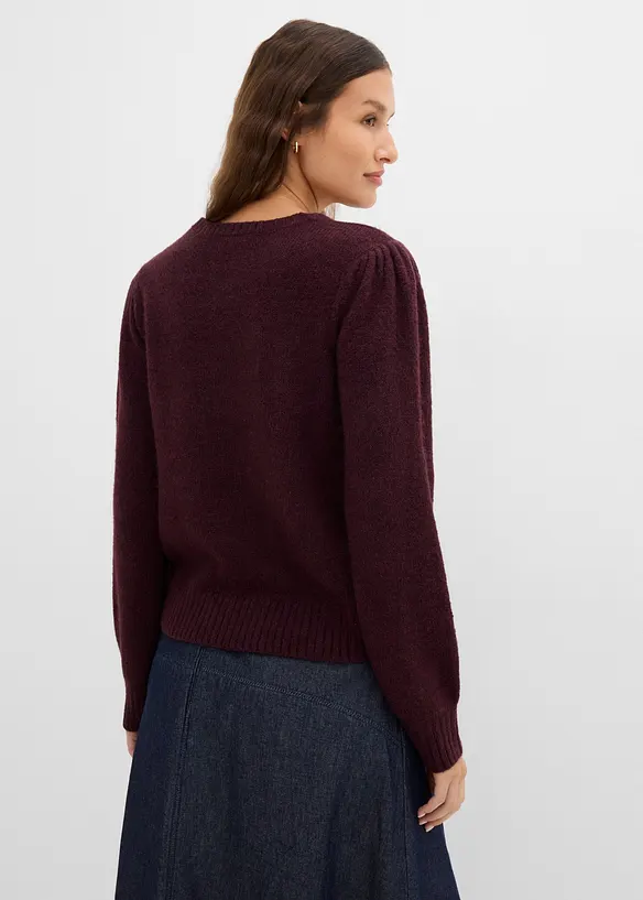 Pullover mit Puffärmel in rot von hinten (im Anschnitt) - bonprix