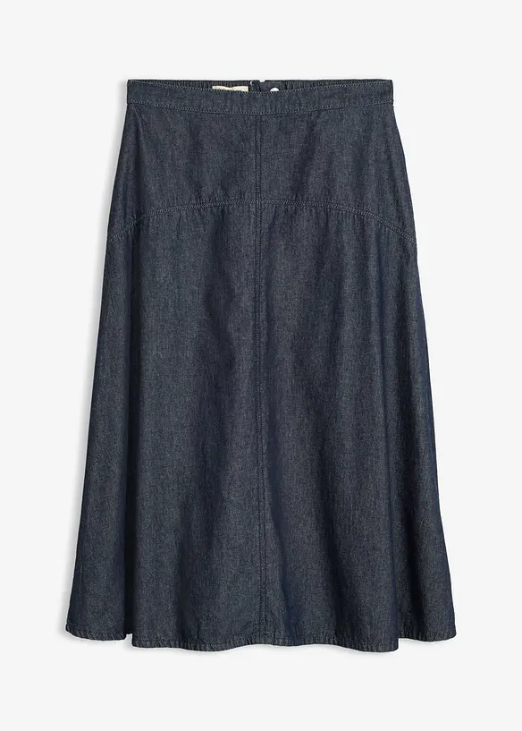 Jeansrock, Bio-Baumwolle in blau von vorne - bonprix