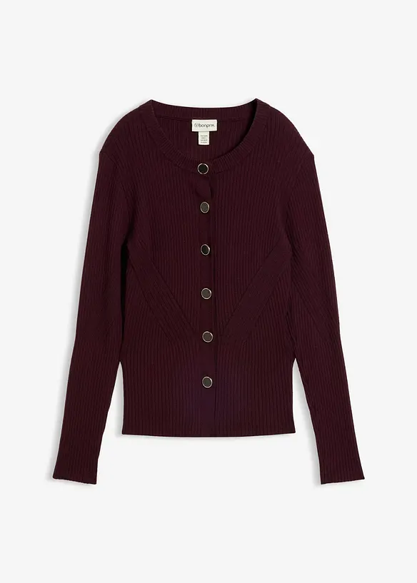 Feinstrickjacke aus Viskose-Mix in rot von vorne - bonprix