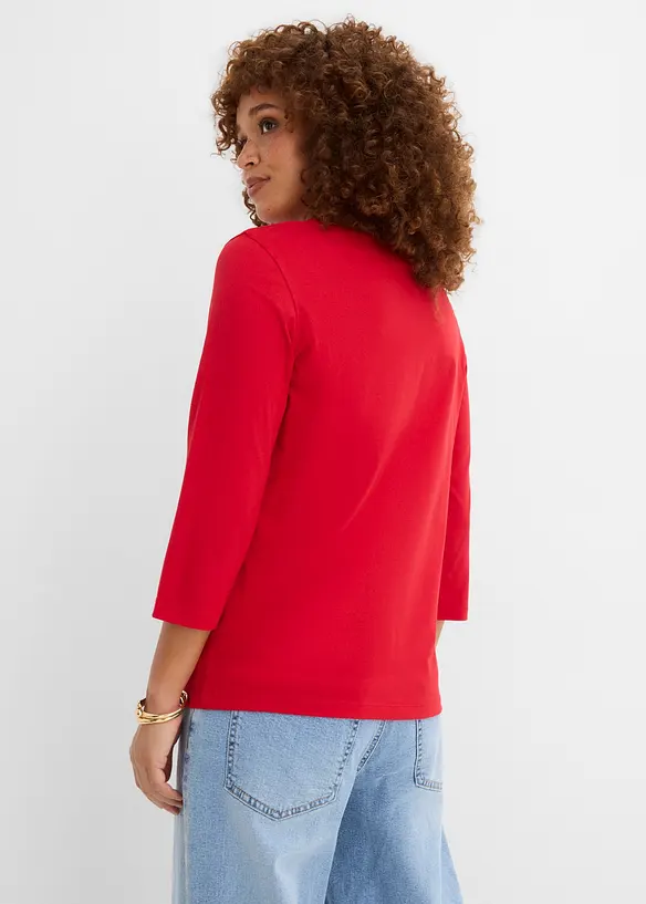 Shirt 3/4-Arm (4er Pack) in blau von hinten (im Anschnitt) - bonprix