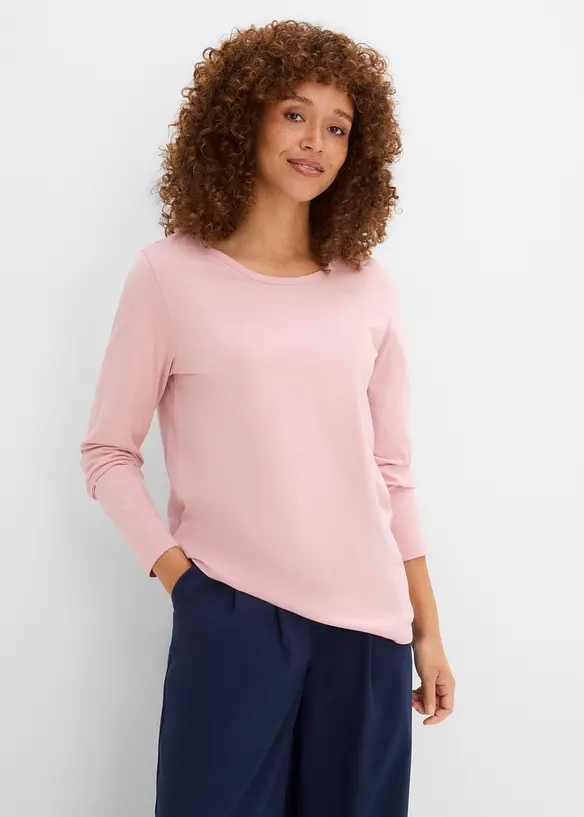 Langarmshirt (5er Pack) in blau von vorne (im Anschnitt) - bonprix