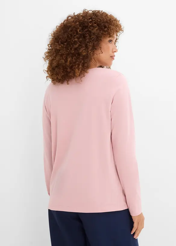 Langarmshirt (5er Pack) in blau von hinten (im Anschnitt) - bonprix