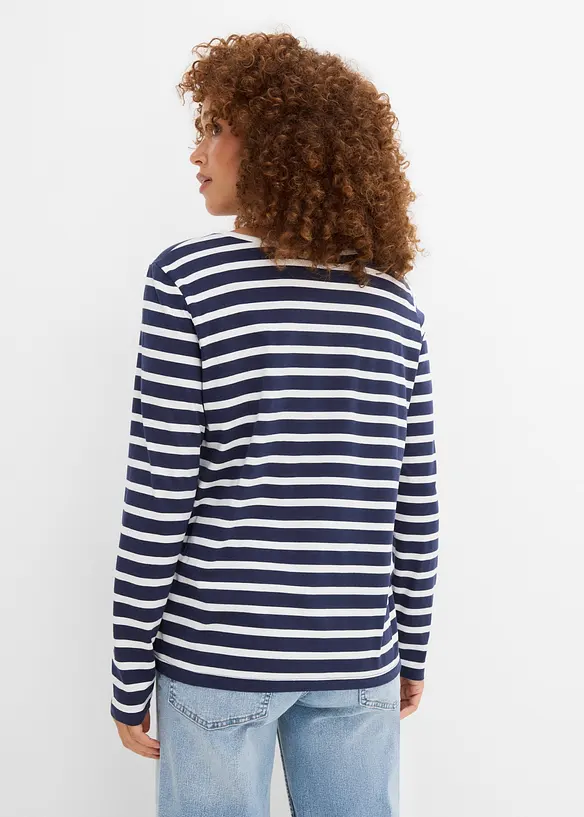 Langarmshirt (3er Pack) in blau von hinten (im Anschnitt) - bonprix Langarmshirt (3er Pack) in blau von hinten (im Anschnitt) - bonprix