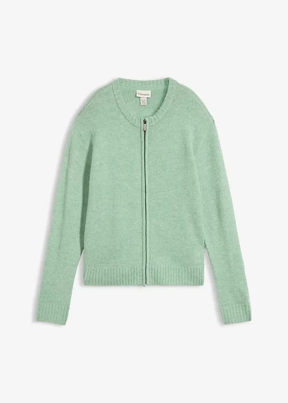 Strickjacke in grün von vorne - bonprix