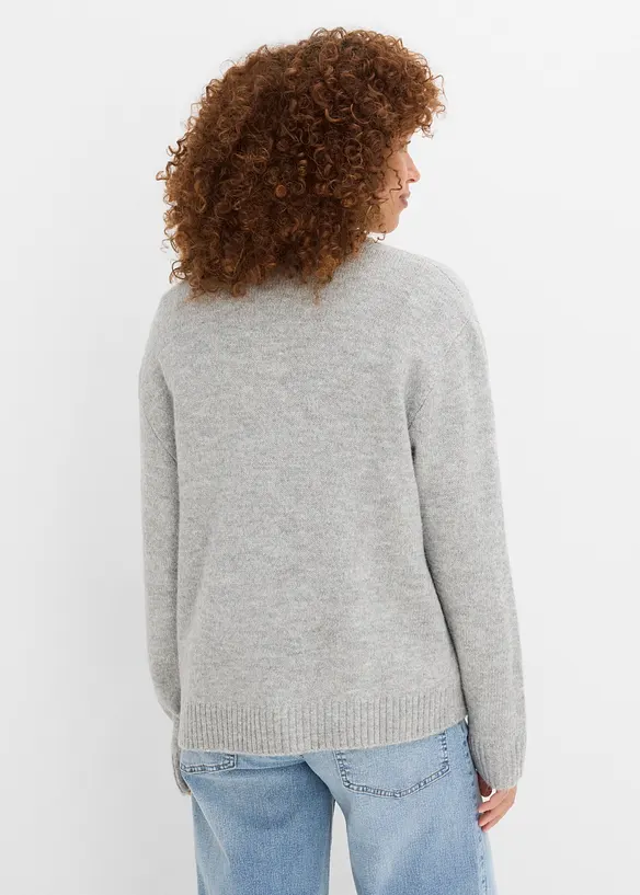 Strickjacke in grau von hinten (im Anschnitt) - bonprix
