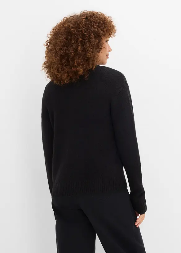 Strickjacke in schwarz von hinten (im Anschnitt) - bonprix