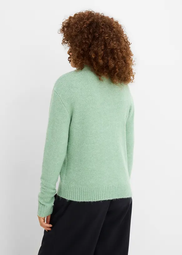 Strickjacke in grün von hinten (im Anschnitt) - bonprix
