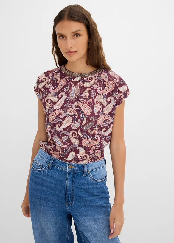 Shirtbluse in rot von vorne (im Anschnitt) - bonprix