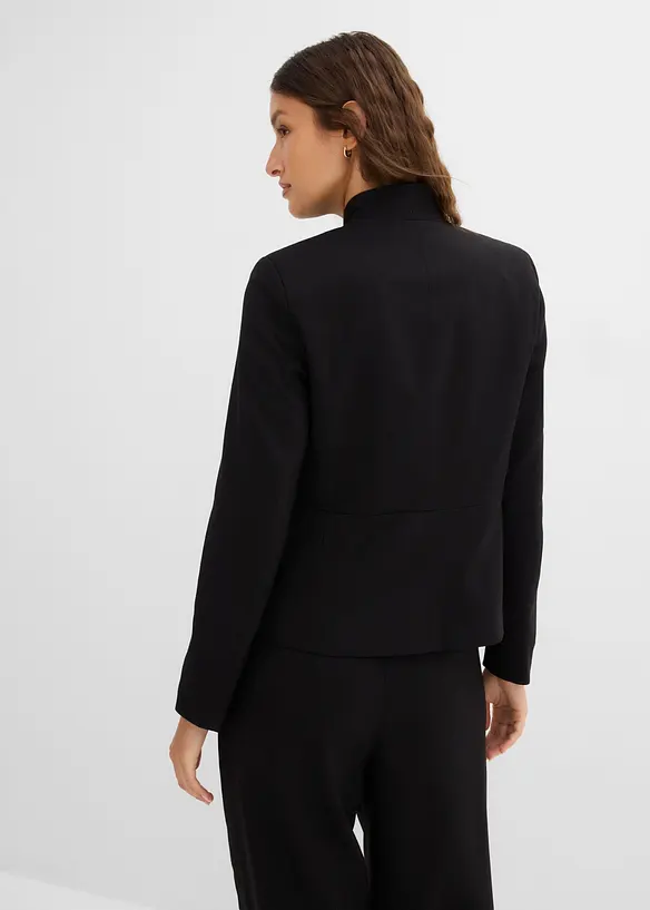 Blazer mit Kelchkragen in schwarz von hinten (im Anschnitt) - bonprix