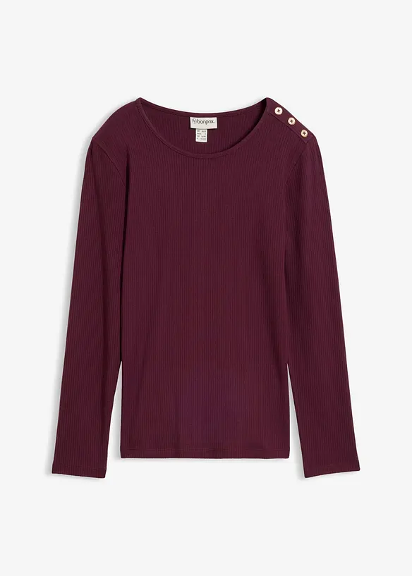 Langarmshirt aus softem Viskose-Mix in rot von vorne - bonprix