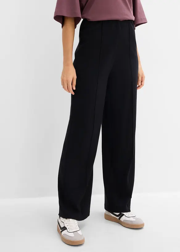 Jersey-Hose aus reiner Baumwolle in schwarz von vorne - bonprix Jersey-Hose aus reiner Baumwolle in schwarz von vorne - bonprix