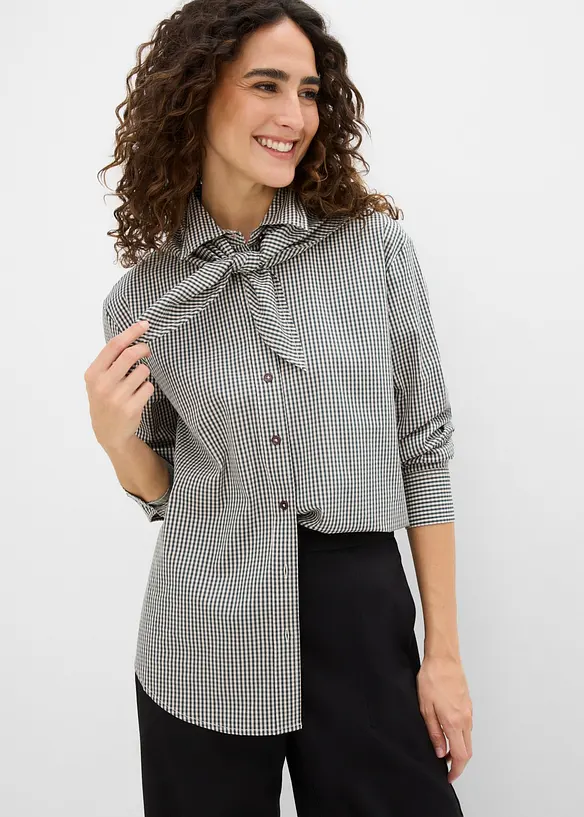 Bluse mit abnehmbarem Schaldetail in rot von vorne (im Anschnitt) - bonprix Bluse mit abnehmbarem Schaldetail in rot von vorne (im Anschnitt) - bonprix