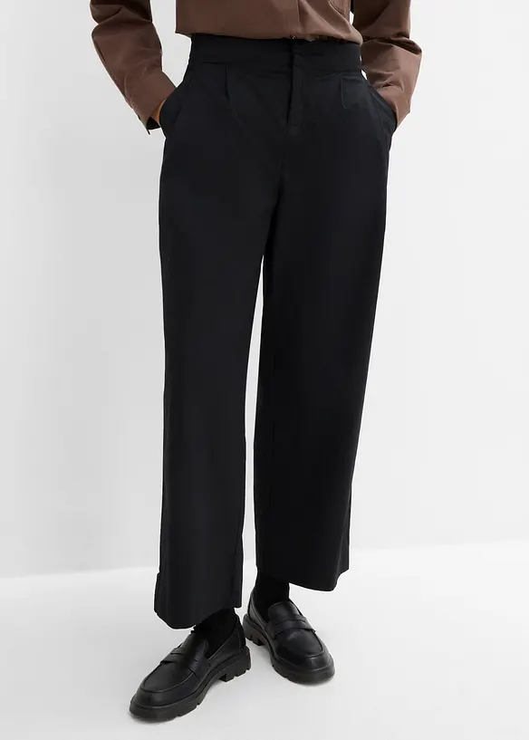 Hose aus Baumwoll-Mix in Barrelform in schwarz von vorne - bonprix Hose aus Baumwoll-Mix in Barrelform in schwarz von vorne - bonprix