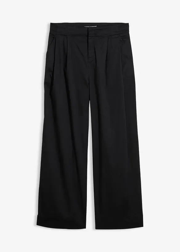 Hose aus Baumwoll-Mix in Barrelform in schwarz von vorne - bonprix Hose aus Baumwoll-Mix in Barrelform in schwarz von vorne - bonprix