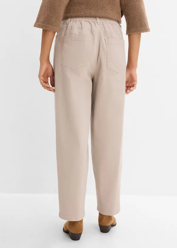 Twillhose in Barrelform mit Bequembund aus Baumwolle in grau von hinten - bonprix Twillhose in Barrelform mit Bequembund aus Baumwolle in grau von hinten - bonprix