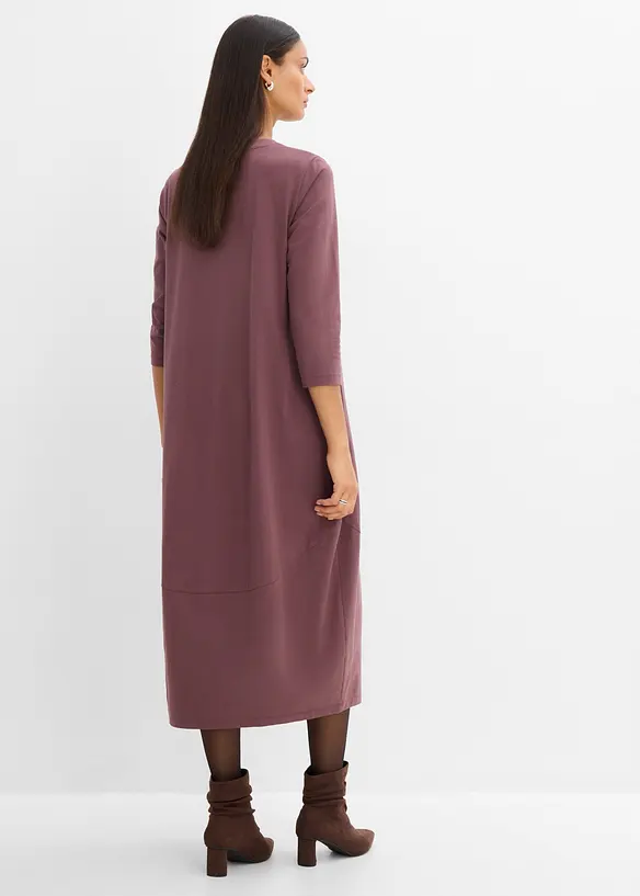 Ballonförmiges Shirtkleid in lila von hinten (Totalaufnahme) - bonprix