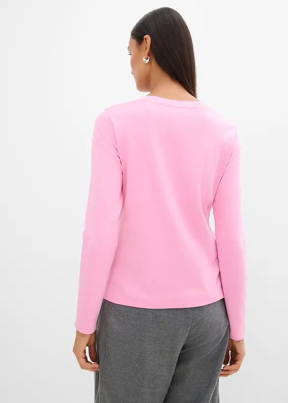 Langarmshirt aus schwerer Bio-Baumwolle in rosa von hinten (im Anschnitt) - bonprix Langarmshirt aus schwerer Bio-Baumwolle in rosa von hinten (im Anschnitt) - bonprix