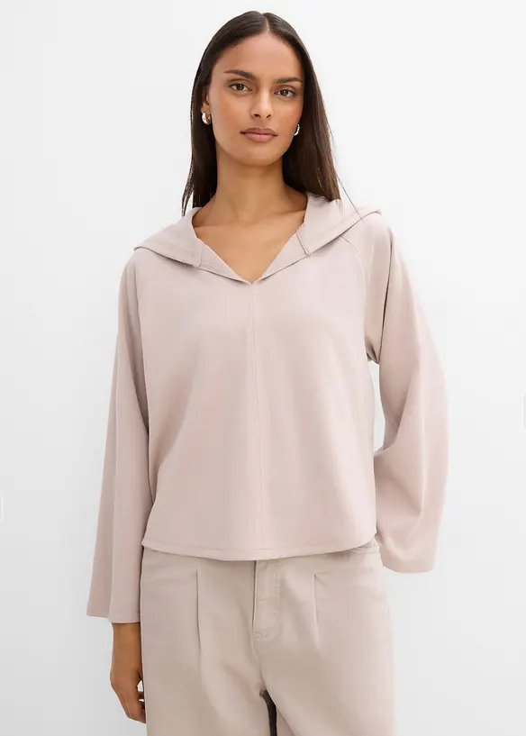 Shirt aus bequemen Punto di Roma in grau von vorne (im Anschnitt) - bonprix Shirt aus bequemen Punto di Roma in grau von vorne (im Anschnitt) - bonprix