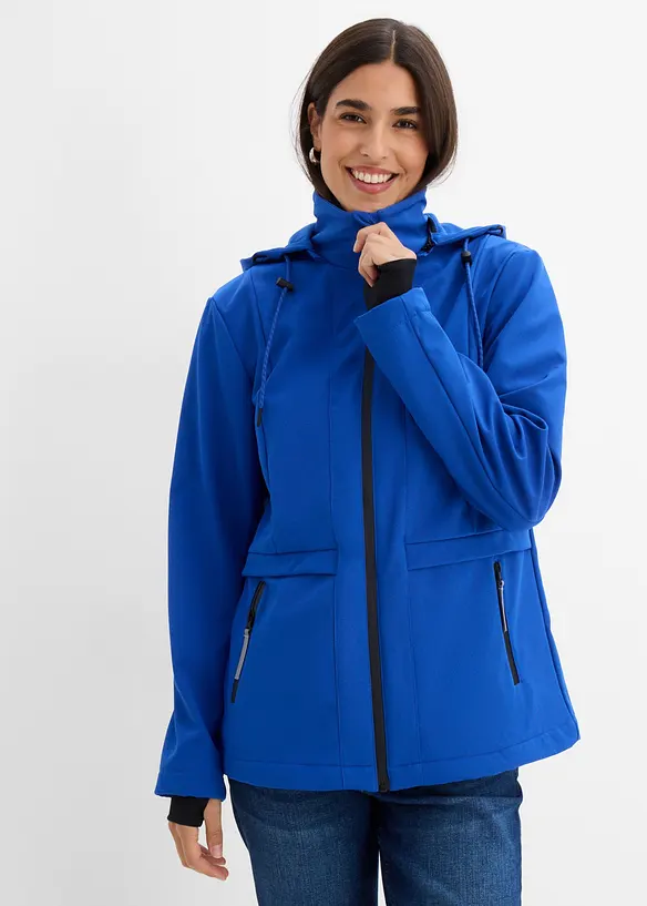 Softshelljacke in blau von vorne (im Anschnitt) - bonprix