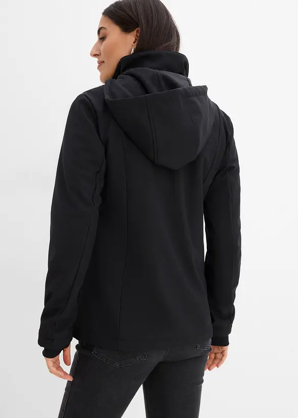 Softshelljacke in schwarz von hinten (im Anschnitt) - bonprix