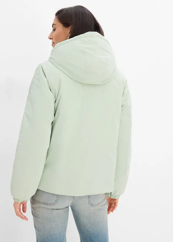Gummierte, winddichte Outdoorjacke in grün von hinten (im Anschnitt) - bonprix