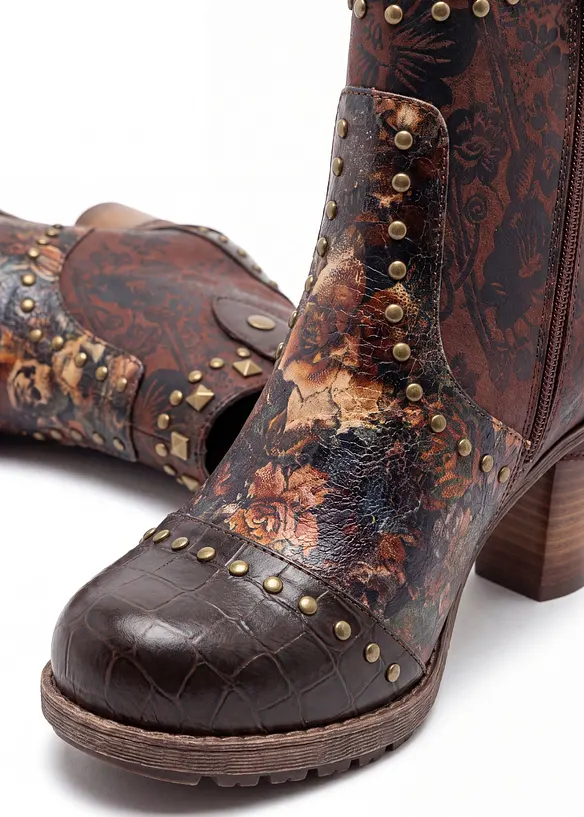 Mustang Stiefeletten mit Blockabsatz in braun - Mustang