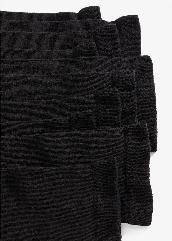 Socken mit druckfreiem Bund (10er Pack) in schwarz - bonprix