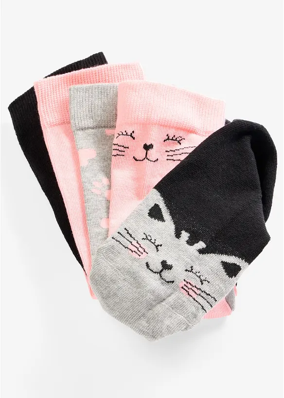 Socken mit Bio-Baumwolle (5er Pack) in schwarz - bonprix