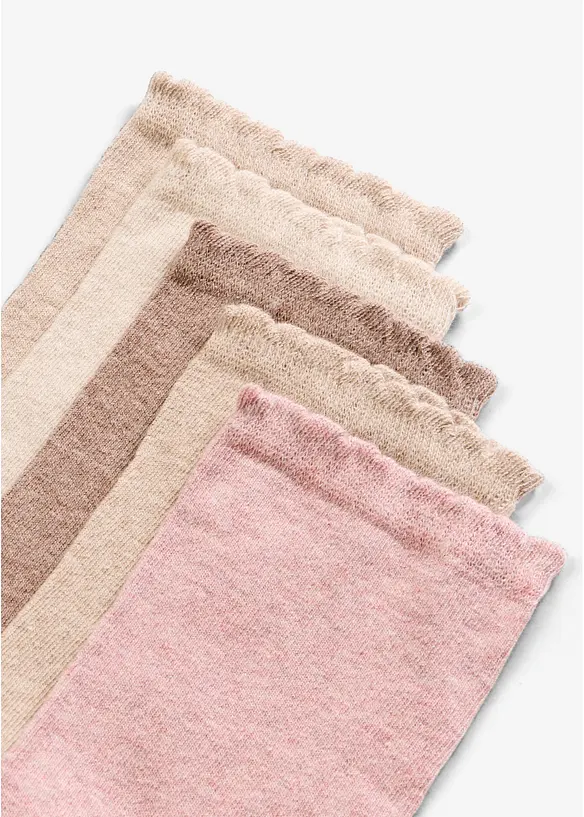Socken mit Bio-Baumwolle (5er Pack) in beige - bonprix