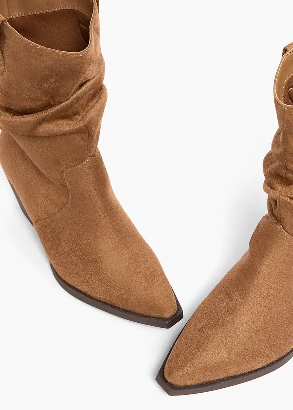 Cowboy-Boots mit Raffung in braun - bonprix