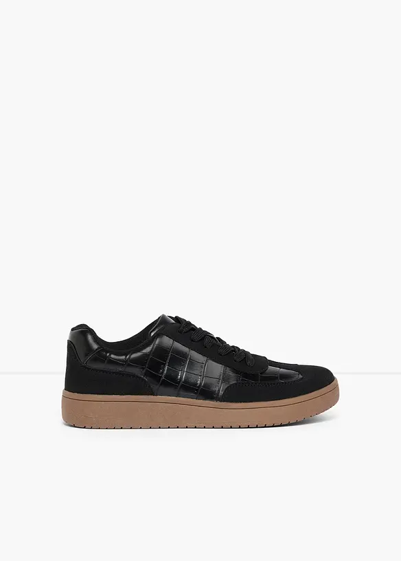 Sneaker mit Animal-Details in schwarz - bonprix