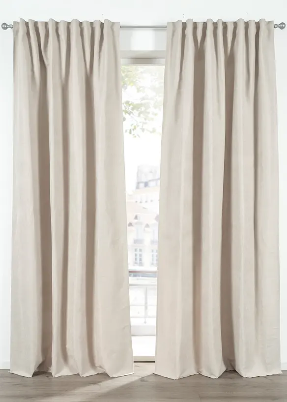 Microfaser Vorhang mit Struktur (1er Pack) in beige - bonprix