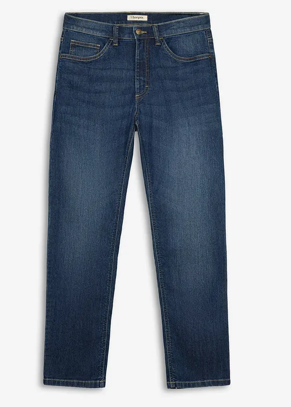 Leichte Regular-Fit-Jeans, Straight in blau von vorne - bonprix