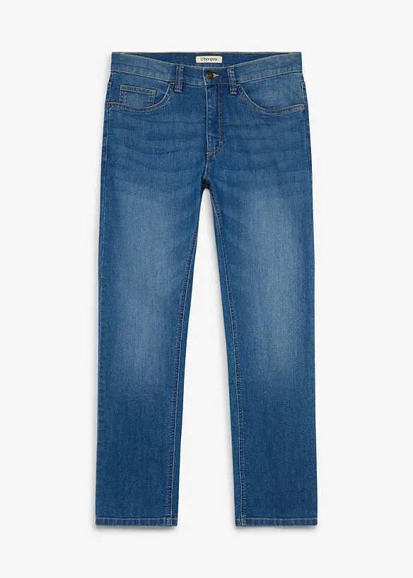 Leichte Regular-Fit-Jeans, Straight in blau von vorne - bonprix