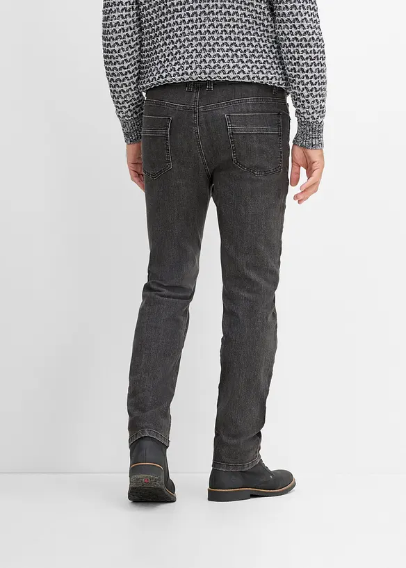 Leichte Classic-Fit-Jeans, Straight in schwarz von hinten - bonprix