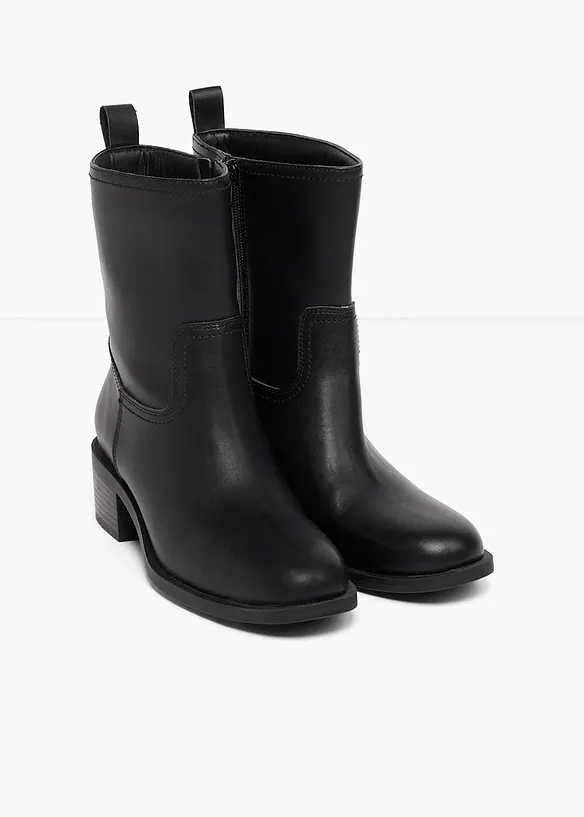 Boots mit Blockabsatz in schwarz - bonprix