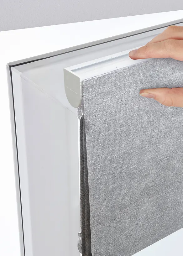 Faltrollo zum Bohren an Wand oder Fenstersturz in silber - bonprix