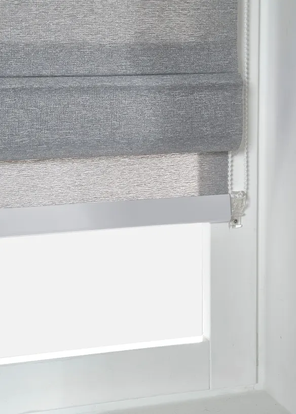 Faltrollo zum Bohren an Wand oder Fenstersturz in silber (Detailaufnahme) - bonprix