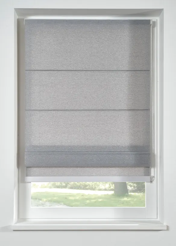 Faltrollo zum Bohren an Wand oder Fenstersturz in silber - bonprix