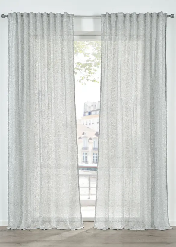 Vorhang mit Boucle Struktur (1er Pack) in grau - bonprix