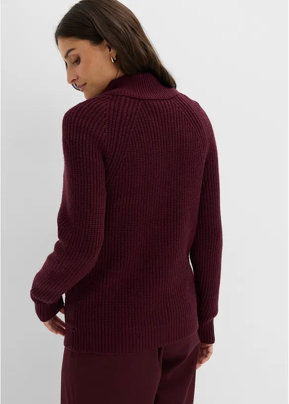 Hybridjacke, Steppjacke mit Strick in rot von hinten (im Anschnitt) - bonprix