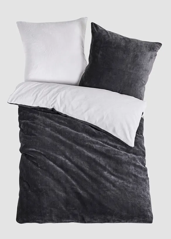 Wendbare Cashmere Touch Bettwäsche in grau von vorne - bonprix