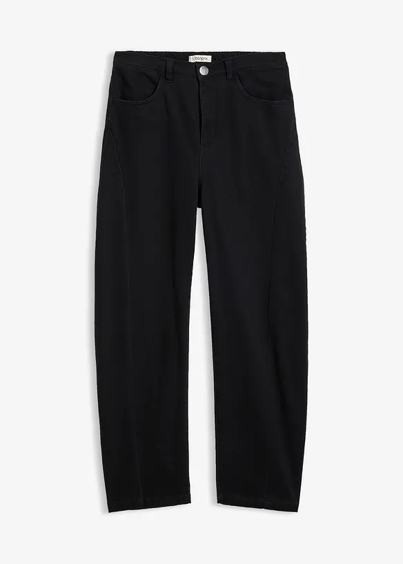 Barrel-Twillhose aus Baumwoll-Mix in schwarz von vorne - bonprix Barrel-Twillhose aus Baumwoll-Mix in schwarz von vorne - bonprix