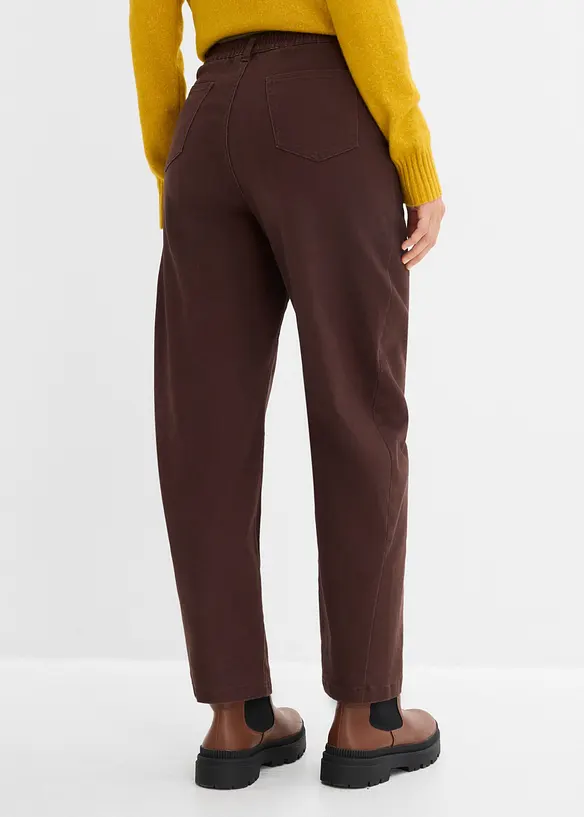 Barrel-Twillhose aus Baumwoll-Mix in braun von hinten - bonprix Barrel-Twillhose aus Baumwoll-Mix in braun von hinten - bonprix