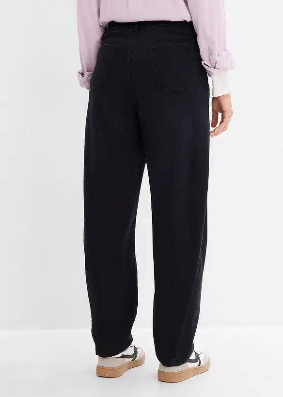 Barrel-Twillhose aus Baumwoll-Mix in schwarz von hinten - bonprix Barrel-Twillhose aus Baumwoll-Mix in schwarz von hinten - bonprix