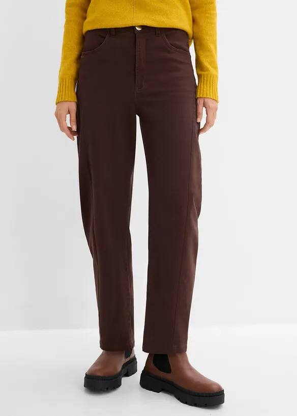 Barrel-Twillhose aus Baumwoll-Mix in braun von vorne - bonprix Barrel-Twillhose aus Baumwoll-Mix in braun von vorne - bonprix