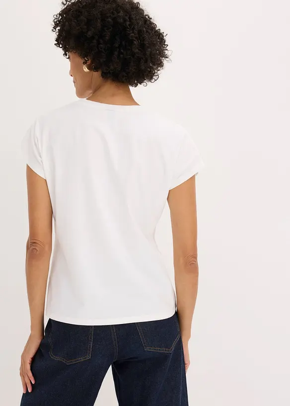 Shirt aus Bio-Baumwolle in weiß von hinten (im Anschnitt) - bonprix