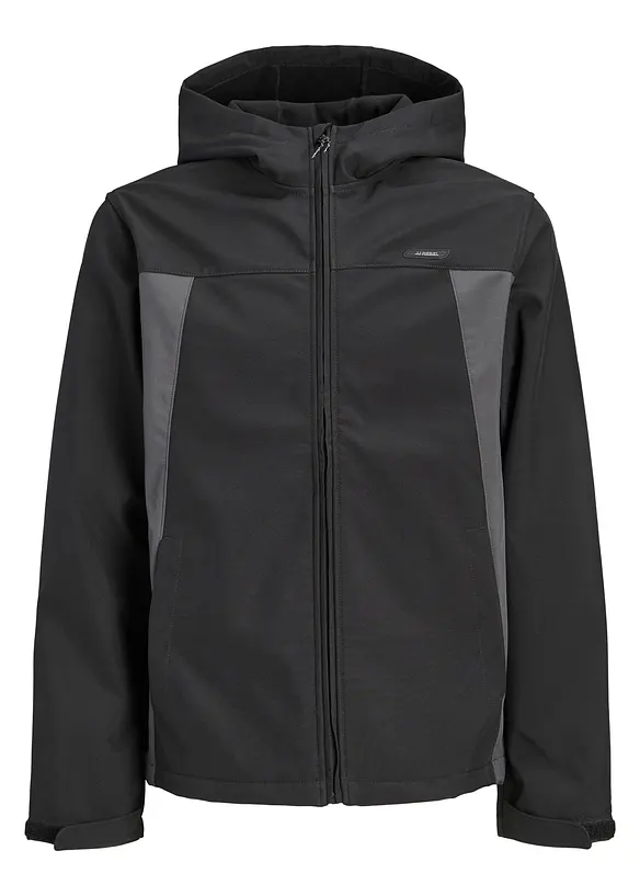 JJ REBEL Softshelljacke in schwarz von vorne - JJ REBEL